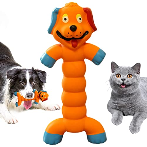 WEITING Hundespielzeug mit Quietschelement, interaktives Kauspielzeug für Hunde, aus Gummi, selbstspielend, zum Beißen, Jagen, um die Langeweile zu reduzieren von WEITING