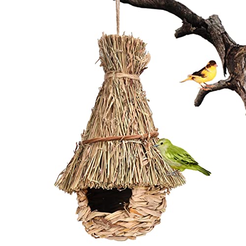 WEITING Natürliches Kolibri-Nest für den Außenbereich – Finken-Vogelhaus für Gartendekoration – Exquisites dekoratives Zubehör für alle Arten von Vögeln, zum Aufhängen an Ästen, Reben, Zäunen und mehr von WEITING