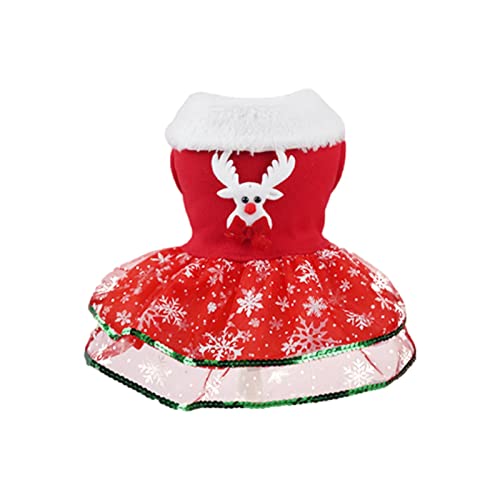 WEITING Weihnachtskleid Hunde | Bling Bling Weihnachten Hundekleid Urlaub Thema Weihnachtsmann - Winterkleidung Thermo Weihnachten Haustier Kleidung Weihnachten Outfits für Katze Hund von WEITING