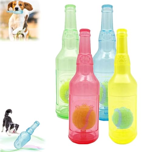 WEIWOGU Crunchnplay Flaschenspielzeug, Zentric Shop Flaschenspielzeug für Hunde, Flaschenkauspielzeug für Hunde, Wasserflaschenspielzeug für Hunde, Plastikflaschenspielzeug für Hunde (20CM,4Pcs) von WEIWOGU
