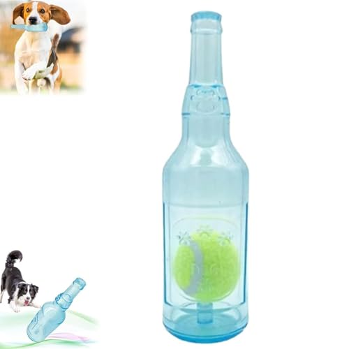 WEIWOGU Crunchnplay Flaschenspielzeug, Zentric Shop Flaschenspielzeug für Hunde, Flaschenkauspielzeug für Hunde, Wasserflaschenspielzeug für Hunde, Plastikflaschenspielzeug für Hunde (20CM,Blue) von WEIWOGU