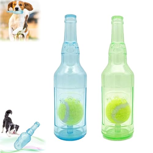 WEIWOGU Crunchnplay Flaschenspielzeug, Zentric Shop Flaschenspielzeug für Hunde, Flaschenkauspielzeug für Hunde, Wasserflaschenspielzeug für Hunde, Plastikflaschenspielzeug für Hunde (20CM,G+B) von WEIWOGU