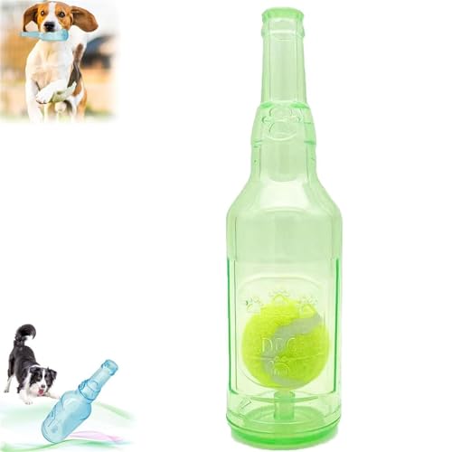 WEIWOGU Crunchnplay Flaschenspielzeug, Zentric Shop Flaschenspielzeug für Hunde, Flaschenkauspielzeug für Hunde, Wasserflaschenspielzeug für Hunde, Plastikflaschenspielzeug für Hunde (20CM,Green) von WEIWOGU