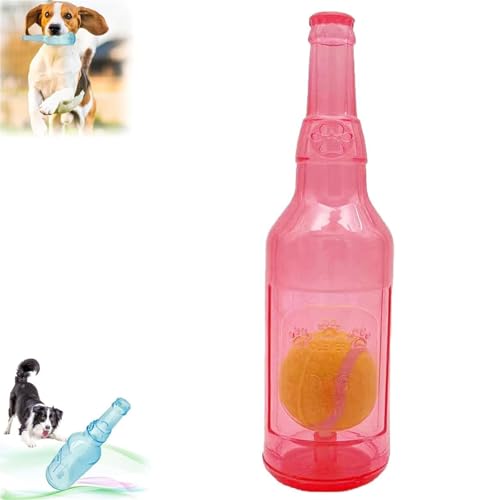 WEIWOGU Crunchnplay Flaschenspielzeug, Zentric Shop Flaschenspielzeug für Hunde, Flaschenkauspielzeug für Hunde, Wasserflaschenspielzeug für Hunde, Plastikflaschenspielzeug für Hunde (20CM,Red) von WEIWOGU