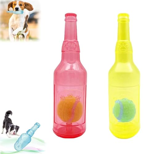 WEIWOGU Crunchnplay Flaschenspielzeug, Zentric Shop Flaschenspielzeug für Hunde, Flaschenkauspielzeug für Hunde, Wasserflaschenspielzeug für Hunde, Plastikflaschenspielzeug für Hunde (20CM,Y+R) von WEIWOGU