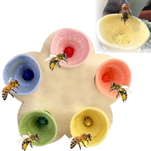 WEIYIXIN Bienen-Insekten-Trinkbecher,Bienenbecher,Bienenbecher for Durstige BestäUber,Bienen Brauchen Sichere TrinkpläTze (MehrfarbigA) von WEIYIXIN