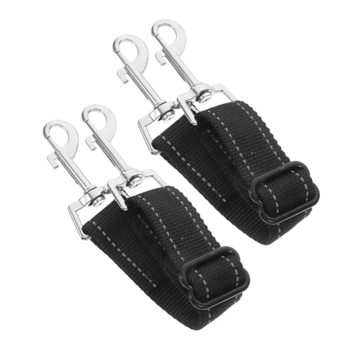 WEKAMOS 2 Stück Verbindungsstück für Hundehalsband reflektierende Leine Anhang klein Hundeleine Clip Sicherheitsclip für Hunde einstellbar Hunde-Sicherungshaken Verkehr Koppler Nylon Black von WEKAMOS