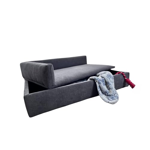 Well Home Schlafsofa mit Bettkasten für Haustiere, Spezialgewebe und gepolsterter Boden, Grau von WELL HOME MOBILIARIO & DECORACIÓN