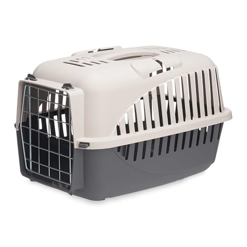 Well Home Transportbox für Haustiere, Anthrazit, ideal für Hunde und Katzen, 46,5 x 32 x 32 cm von WELL HOME MOBILIARIO & DECORACIÓN