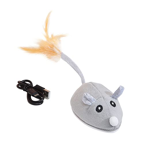 WELLDOER Interaktives Mäuse-Spielzeug für Katzen, USB-Aufladung, bewegliches Spiel-Fang-Trainingsspielzeug für Kätzchen, Haustierbedarf, Mäuse-Spielzeug von WELLDOER