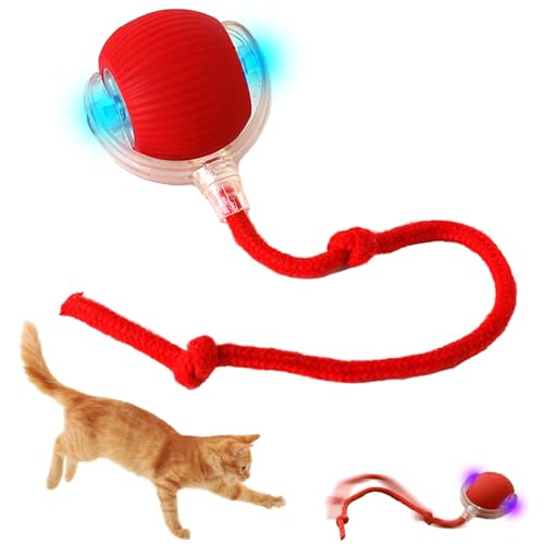 Chewie Rolling Ball, Interactive Cat Toys Rolling Ball, Hundespielzeug Unzerstörbar, Interaktives Hunde Ball Spielzeug mit USB Aufladbar, Smart Automatisch Rollender Ball für Kleine, Mittlere Hunde von WELLXUNK