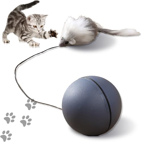 WELLXUNK Chewie Rolling Ball, Interactive Cat Toys Rolling Ball, Hundespielzeug Unzerstörbar, Interaktives Hunde Ball Spielzeug, Smart Automatisch Rollender Ball für Kleine, Mittlere Hunde von WELLXUNK