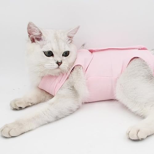 WELTENT Katzenpullover für Katzen, haarlose Katzen-T-Shirts aus Baumwolle, Haustierkleidung, Pullover, Kätzchen-T-Shirts mit Ärmeln, Katzen- und kleine Hunde, Rosa, Größe L von WELTENT