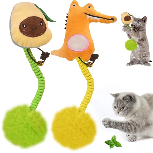 WENAUANG Katzenspielzeug, Katze Seil Spielzeug, Kauspielzeug Katze Beißseil, Katzenminze Beißseil, Katze Baumwollseil für Katzen Zahnpflege und Gegen Mundgeruch (Avocado + Krokodil) von WENAUANG