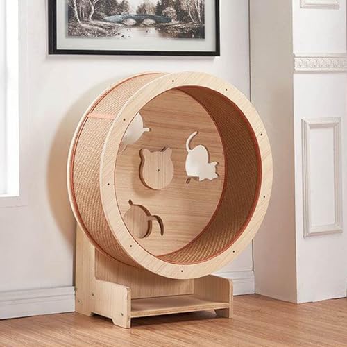 WENNEWU Hundelaufband, Katzenlaufrad, Katzen-üBungsrad, Katzenrad-üBungsgeräT, Extremes Cat-Wheel-Workout FüR Katzen, FüR Wohnungskatzen,Wood,95cm von WENNEWU