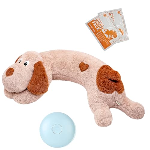 WEOK Heartbeat Puppy Toy with Heat Packs for Pets,Dog Heartbeat Toy for Separation Anxiety Relief Behavioral Training Aid Toy, Heartbeat Stuffed Animal for Puppy Calming Aid Behavioral Aid von WEOK