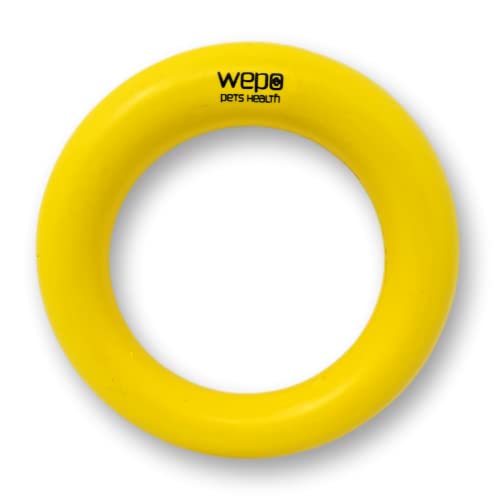 WEPO Hundespielzeug Ring Ø 15cm Gelb - Hunde Wurfspielzeug - interaktives Hundespielzeug - Zergel Hundespielzeug für große & kleine Hunde - Zum Werfen & Trainieren von WEPO