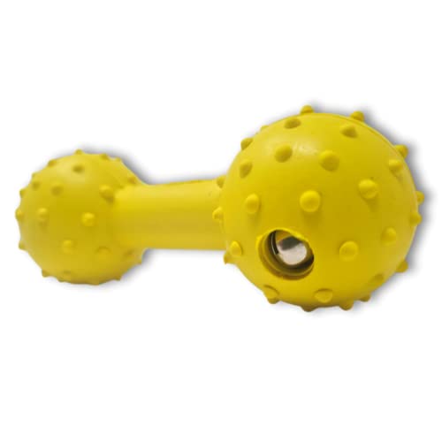 WEPO Kauspielzeug Hund Gelb - Dog Toy - Kauknochen für Welpen mit Glocke - interaktives Hundespielzeug - Zahnpflege mit Spaß - Für kleine und mittelgroße Hunde von WEPO