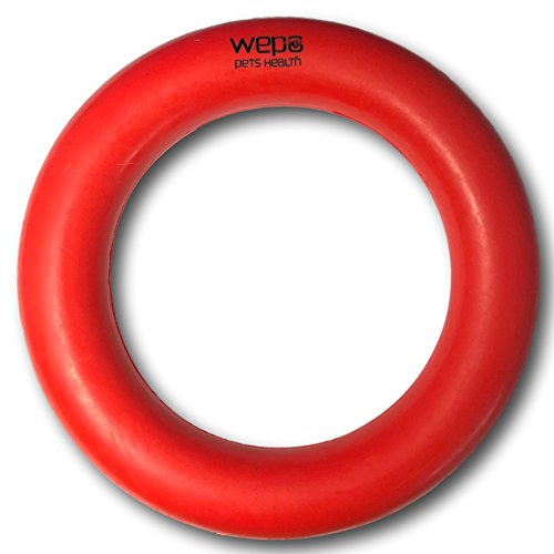 WEPO Puller Ring Hund Ø 15cm Rot - Spielzeug Hunde Beschäftigung - Zerrspielzeug Hund - Dog Toy - Ringe Training für Welpen, kleine & große Hunde - Auslastung & gesunde Zähne von WEPO