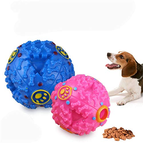 WESEEDOO Hunde Interaktives Spielzeug Hunde Kauspielzeug Hundelangsamfutterball Weiche Kauspielzeuge Hundeball Für mittelgroße Hunde pink von WESEEDOO