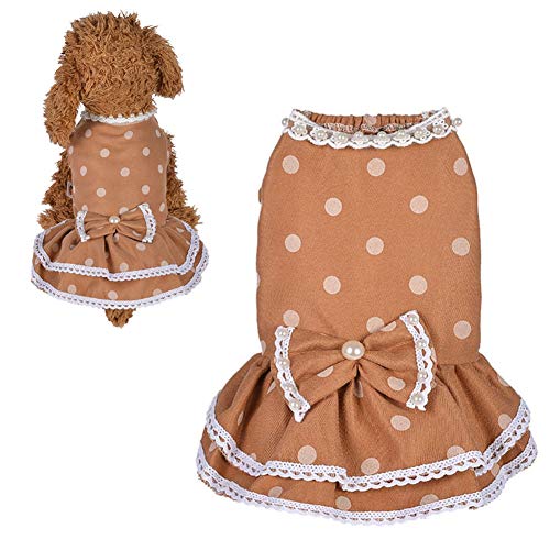 WESEEDOO Hundekleid, Haustierkleid, Sommerkleid, Hundekleidung für kleine Hunde, Hundekleid, für große Hunde und Katzen, Partykleid, Prinzessinnenkleid, gelb, Large von WESEEDOO