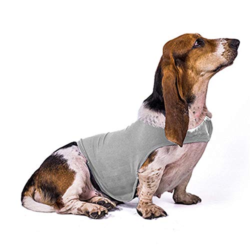 WESEEDOO Hundemantel Anti Stress Weste Für Hunde Hundemäntel für mittlere Hunde Weste für ängstliche Hunde Medizinisches Haustier Shirt Hund Light-Gray,m von WESEEDOO