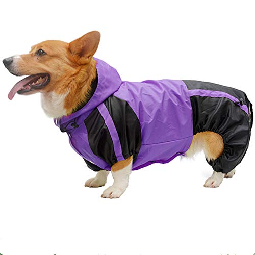 WESEEDOO Hunderegenmantel Grosse Hunde Regenjacke Hund Hundemäntel für mittlere Hunde Wasserdicht Hundemäntel für große Hunde wasserdicht Purple,l-m von WESEEDOO