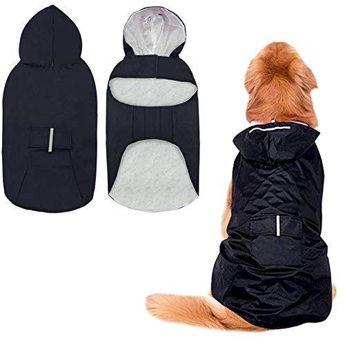 WESEEDOO Regenmantel Für Hunde Wasserdicht Hunde Regenmantel Wasserdicht Haustier Regenmantel Wasserdichter Regenmantel Für Hunde Black,4XL von WESEEDOO