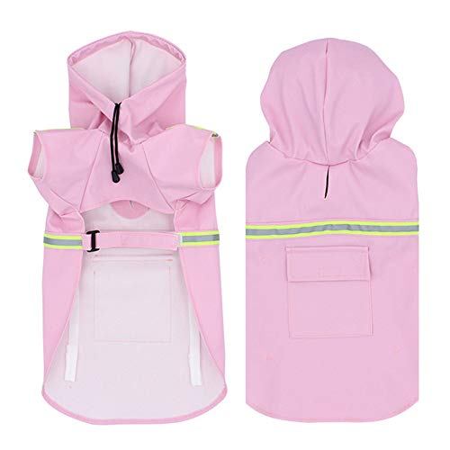 WESEEDOO Regenmantel Hunde Klein Hunde Regenmantel Wasserdicht Hundemäntel wasserdicht und warm Haustier Regenmantel Hund Regenmäntel wasserdicht mit Kapuze pink,3XL von WESEEDOO