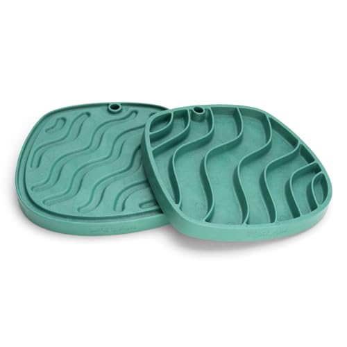 West Paw Seaflex Waves Feast Mat - All-in-One, Slow Feeder, Lick Mat - Fördert Futtersuche & Futtererkundung - Engagiert wählerische Esser & langsames Füttern - Vielseitig - Leicht zu reinigen, von WEST PAW