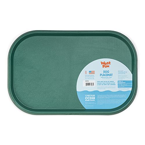 West Paw Seaflex Doggie Platzdeckchen – Less Mess Platzsets für Hunde, Katzen, rutschfest – erhöhte Kanten zum Halten von Hundenäpfen, Seang von WEST PAW