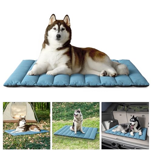 WESTERN HOME WH Hundedecke rutschfest Für Unterwegs Wasserdicht,Hundematte Hundebett Camping Outdoor,Reisedecke Hund-110x68 cm (Blau) von WESTERN HOME WH