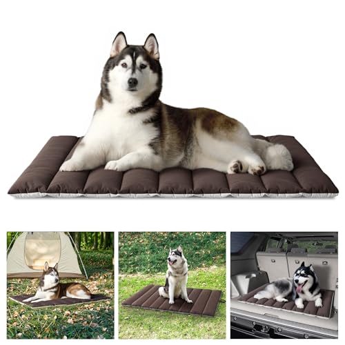 WESTERN HOME WH Hundedecke rutschfest Für Unterwegs Wasserdicht,Hundematte Hundebett Camping Outdoor,Reisedecke Hund-110x68 cm (Braun) von WESTERN HOME WH