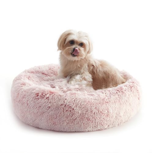 Western Home Hundebett Run, Katzenbett Flauschig, Hundekissen Kleine Hunde,Hundebett Waschbar,Hundekorb,Katzenkorb Zum Schlafen 50 cm,Rosa von WESTERN HOME WH