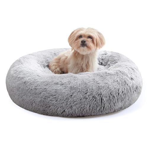 Western Home Hundebett Run, Katzenbett Flauschig, Hundekissen Kleine Hunde,Hundebett Waschbar,Hundekorb,Katzenkorb Zum Schlafen 70 cm,Hellgrau von WESTERN HOME WH