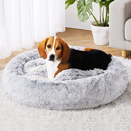 Western Home Hundebett Rund Katzenbett Donut flauschig Hundebett Kleine Hunde Waschbar von WESTERN HOME WH