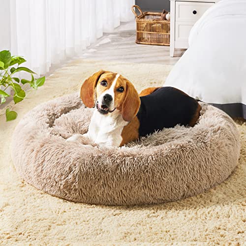 Western Home Hundebett Run, Katzenbett Flauschig, Hundekissen Kleine Hunde,Hundebett Waschbar,Hundekorb,Katzenkorb Zum Schlafen 76 cm,Braun von WESTERN HOME WH