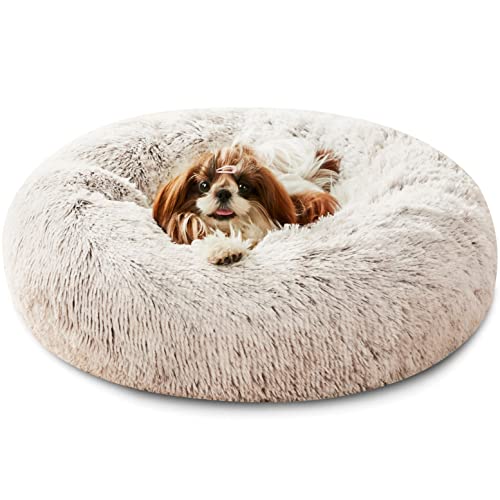 Western Home Hundebett Rund Katzenbett Donut flauschig Hundebett Kleine Hunde Waschbar von WESTERN HOME WH