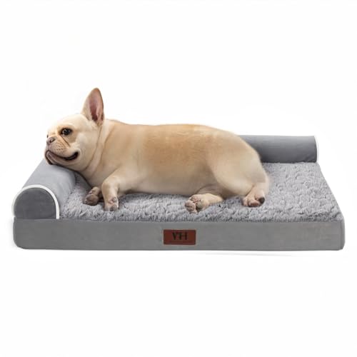 Orthopädische Hundebetten, mittelgroße Hunde, Haustier-Sofabett mit abnehmbarem waschbarem Bezug, Eierschaum-Unterstützung, Nackenrolle für bequemen Schlaf, wasserdichtes und rutschfestes Unterbett Orthopädische Hundebetten, mittelgroße Hunde, Haustier-Sofabett mit abnehmbarem waschbarem Bezug, Eierschaum-Unterstützung, Nackenrolle für bequemen Schlaf, wasserdichtes und rutschfestes Unterbett von WESTERN HOME
