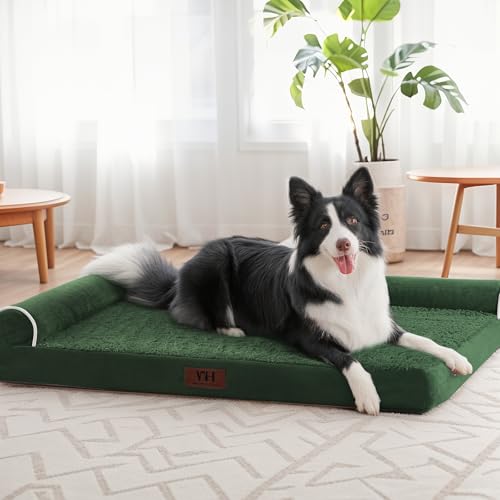 Orthopädische Hundebetten für große Hunde, Haustier-Sofabett mit abnehmbarem waschbarem Bezug, Eierschaum-Unterstützung, Nackenrolle für bequemen Schlaf, wasserdichtes und rutschfestes Unterbett Orthopädische Hundebetten für große Hunde, Haustier-Sofabett mit abnehmbarem waschbarem Bezug, Eierschaum-Unterstützung, Nackenrolle für bequemen Schlaf, wasserdichtes und rutschfestes Unterbett von WESTERN HOME