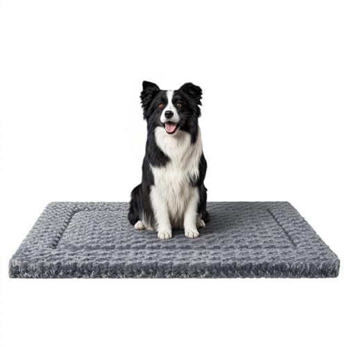 WESTERN HOME Hundebett für Kiste, hochbelastbare Schaumstoff-Hundebox-Matte, Zwingerunterlage mit weichem, gewelltem Plüsch, bequem, rutschfest, waschbar, Bett für große, mittelgroße und kleine Hunde WESTERN HOME Hundebett für Kiste, hochbelastbare Schaumstoff-Hundebox-Matte, Zwingerunterlage mit weichem, gewelltem Plüsch, bequem, rutschfest, waschbar, Bett für große, mittelgroße und kleine Hunde von WESTERN HOME