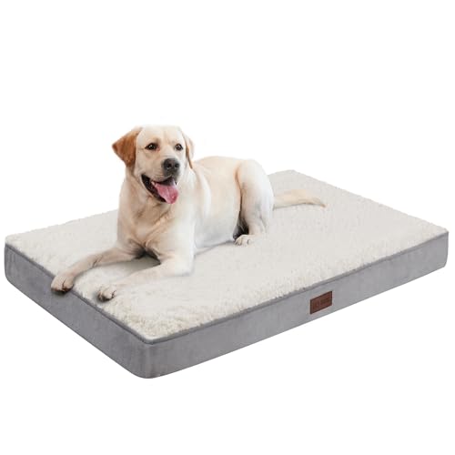 WESTERN HOME XL-Hundebetten für große Hunde, extra großes Hundebett mit abnehmbarem waschbarem Bezug, wasserdichte Schicht, 106.7 cm, grau von WESTERN HOME