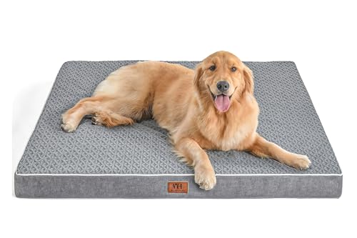 Westen Home Hundebett, XXL Orthopädische Hundebetten mit Abnehmbarem Waschbarem Bezug, Wasserdichtes Hundebett mit Plüsch-Ei-Schaum-Unterstützung für Hunde bis zu 45,4 kg von WESTERN HOME