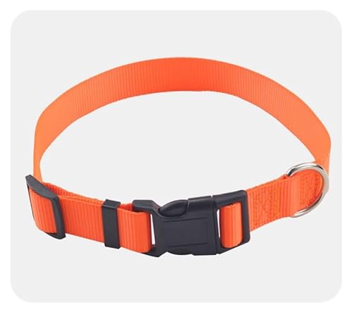 Nylon-Hundehalsband, verstellbar, klassisches Hundehalsband mit Schnellverschluss für mittelgroße Hunde, Orange, 2,5 cm, Ersatz für Hundezaunsysteme von WEUYUY