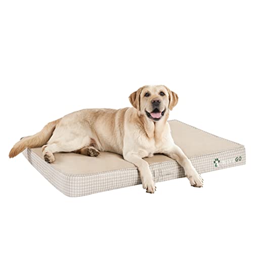 WEVEGO Hundebett mit abnehmbarem waschbarem Bezug, Gel Memory Foam und Schwamm 2-lagig, Haustierbetten mit wasserdichtem Futter und Rutschfester Unterseite für große Hunde, Größen Jumbo von WEVEGO