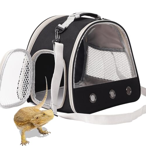 Bartagamen-Reisetasche, Eidechsen-Transporttasche, Kleintier-Reisetasche für Zuckergleiter, Igel, Ratten, Papageien, Vogel, Meerschweinchen, tragbare Meerschweinchen-Reisetasche für 2 Personen von WEVONIGU