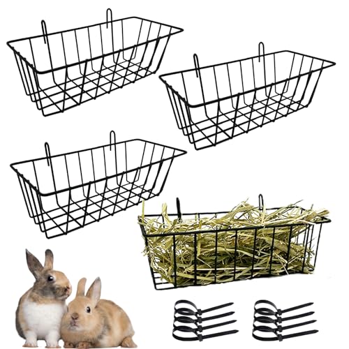 Kaninchen-Heu-Futterstation für Meerschweinchen, Heuspender für Käfig, zum Aufhängen, Metall-Futterstation für Kleintiere, Heuhalter, Krippe für Kaninchen, Meerschweinchen, Chinchillas, Frettchen von WEWAYKGJ