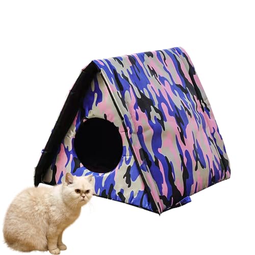 WEWAYKGJ Outdoor Katzennest Katzen Shelter Outdoor Wasserdicht Feral Cat Shelter Faltbare Warme Haustierhöhle Feral Katzen Hunde Zelt Indoor Katzenhäuser von WEWAYKGJ