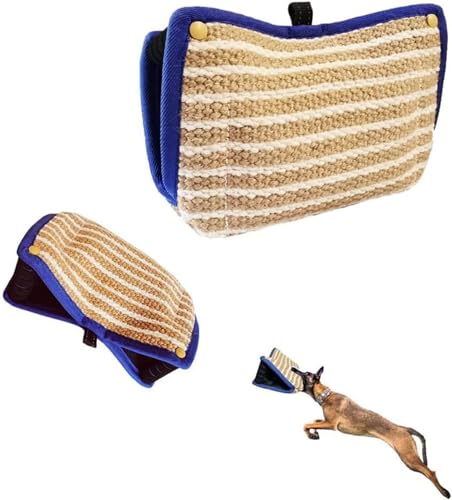 Haltbarer Hunde Biss keil 13 Zoll x 10 Zoll-Biss Kissen mit 2 robusten Griffen für mittelgroße Hunde-langlebiges hartes Jute-Gewebe-Hundes chlepper-Green von WEedsy