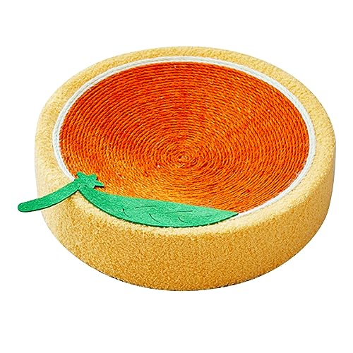 Katzen Kratz Bett Sisal runde Form Cat Scratch Pads Cat Scratcher Lounge Bett Haustier zubehör Weihnachts-Haustier-Geschenke zum Schutz von Möbeln-Orange von WEedsy